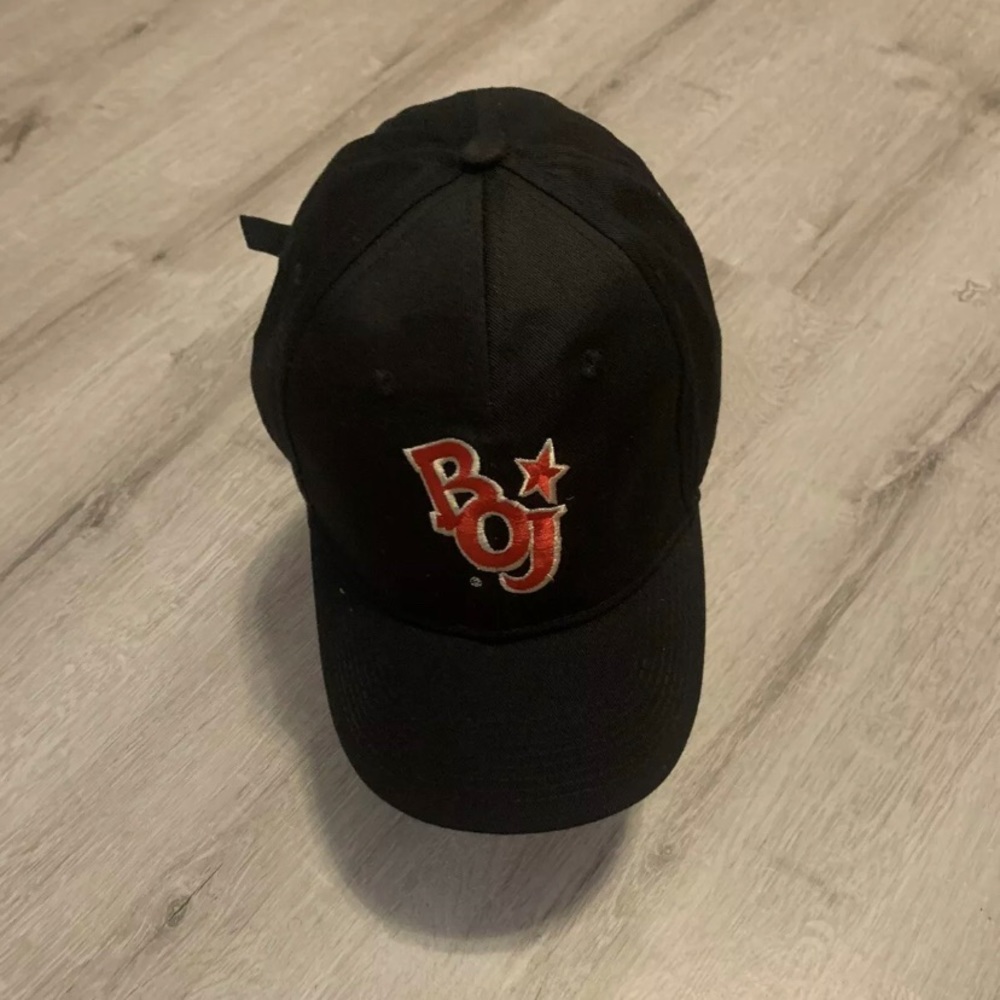 Bojangles BOJ It's BO Time Embroidered Cloth Strap Back Black Team Member Hat